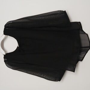 CRB Youth Girls Chiffon Black Bow Back Fashion Top Size Small NWT